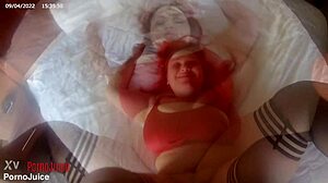 Lily Raine's Interracial Creampie Affair in Red Black Lingerie Trailer