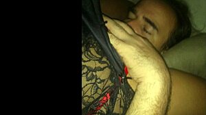 Wife Teases with Black Shirt Flashing Juicy Natural Tits and Pussy