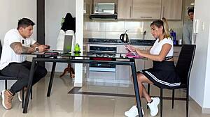 Cuckold gamer watches roommate fuck girlfriend