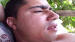 i catch my hot blonde latina with jealousy and she handles my man outdoors