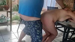rough outdoor fuck hits hard