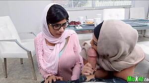 Mia Khalifa Hijab Tag Team With Big Tits And Blowjob