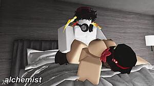 roblox action with a random chick getting wild