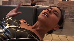 Lesbian milfs Dana Vespoli and her lover spank asses, kiss, and play with sex toys!