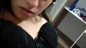 the cute emo brunette missed her boyfriend so much