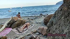 Flashing Pussy Publicly at Beach Leads to Risky Squirting Help