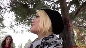 Blonde babe Ash Hollywood rims monster cock before facial in California fantasy!