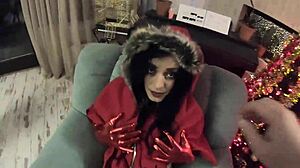MilfyCalla as Santa with horny cheating wife. This milf slut gets wild in preview 222.