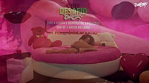 Brazilian Brunette Masturbates with Dildo Until She Cums Hard in Solo Action.