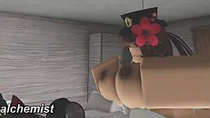 roblox action with a random chick getting wild