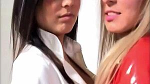 Bold Lesbian Babe Examines in Panties