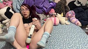 Step-dad catches skinny teen masturbating and fucks her hard