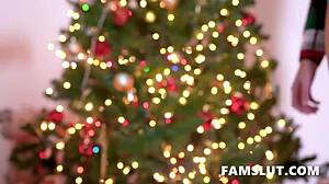 Teen Step Sisters Get Christmas Cock In Threesome