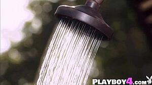 jaime edmondson rips clothes off posing naked outdoors with big tits