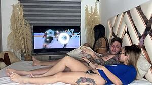 Two horny Latinas suck my cock together at BlakeProductions! 🔥