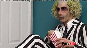 stepsisters cast a hex with their pussy juice on halloween night in a teen threesome