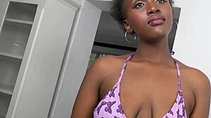 amateur black girl with saggy tits tries for job in audition