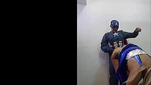 Savana Styles teams up with Captain America for epic action.