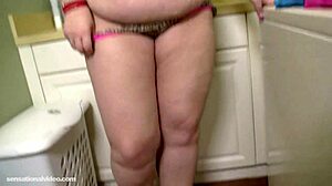 Sexy Redhead BBW Stuffs Her Pussy With Panties!