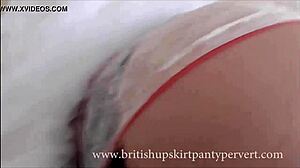 British 64yr old milf housewife flashes panties in stockings upskirt