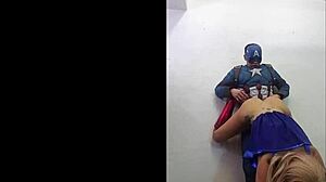 Savana Styles teams up with Captain America for epic action.