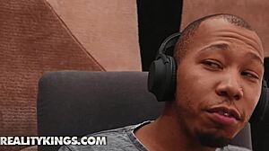 curvy white girl athena faris sneaks taste of ricky johnsons big black dick