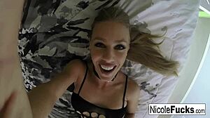 Hot Nicole Shoots Her Own Solo Masturbation Session with Big Tits!