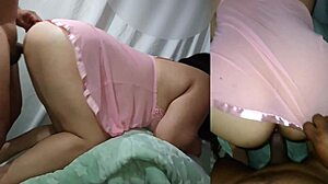 Desperate house boy fucks boss's chubby blonde wife.