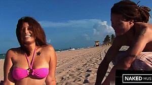 Amazing Latina Drilled Hard On Miami Beach Sand.