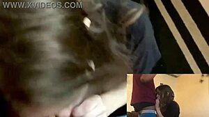 Cute lesbian best friend sucks big cock for place to stay.