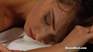 Big Ass Lesbian Mistress Moans from Fingering and Massage with Slave