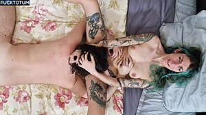 Horny alternative girl rides and fucks in real amateur homemade clip.