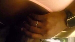 ebony beauty sucking monster cock before bed, intriguing contrast to sleep.
