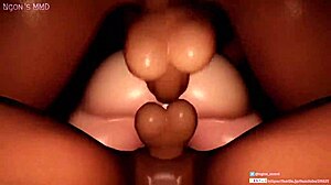 blonde elf milks humans in wild scene.