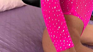 cuckold jerks off while watching his wife get fucked in her tight pussy by two guys