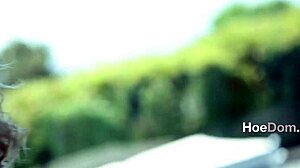 Big butt blonde takes rough ass pounding in red lingerie