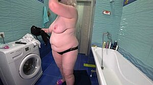 Fat Lesbians POV - Milk Enema in Mature Hairy Pussy as Nurse