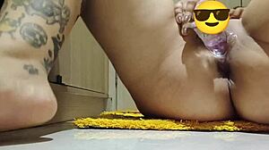 wow, this curvy latina gets wild in private closet