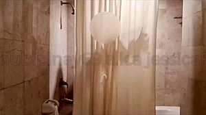 stepmom roughly masturbates in bathroom and outside house