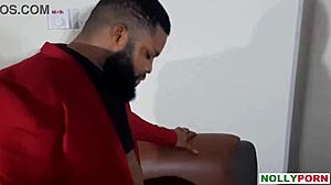 Corporate sex unfolds with a hardcore ebony doggystyle encounter