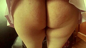 My Latina wife teases with no panties while cleaning!