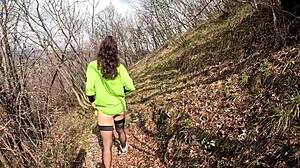 Horny Bunny Touches Wet Pussy Naked In Forest