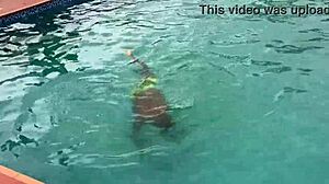 after pool fun intimate moments with curvy woman