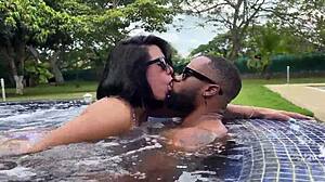 Kylei Ellish takes wild jacuzzi break with big black cock!