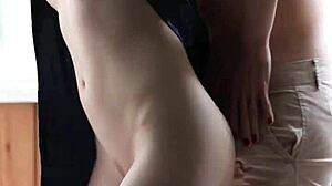 Look at this redhead babe with long legs getting creampied!