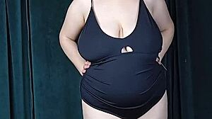 bbw tries on boohoo swimsuit with curves