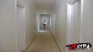 horny cougar gigi dior catches roomie jerking big black cock and deepthroats him