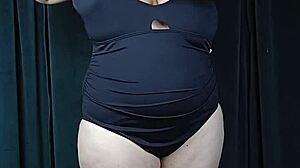 bbw tries on boohoo swimsuit with curves