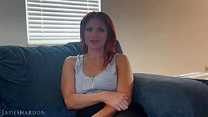 Elise London feels intense pleasure from big cock pounding and facial.