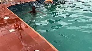 after pool fun intimate moments with curvy woman